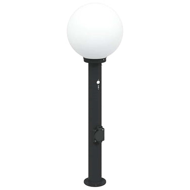 Vidaxl bolderarmatuur met sensor en stopcontact 80 cm zwart ip44