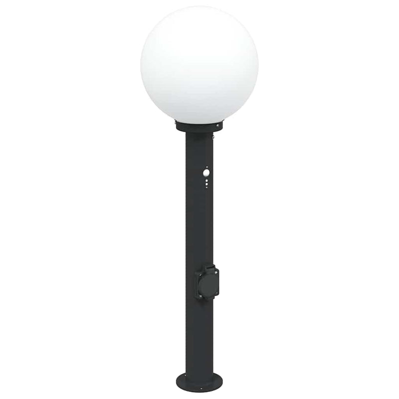 Afbeelding laden in galerijviewer, Vidaxl bolderarmatuur met sensor en stopcontact 80 cm zwart ip44
