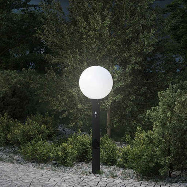 Vidaxl bolderarmatuur met sensor en stopcontact 80 cm zwart ip44
