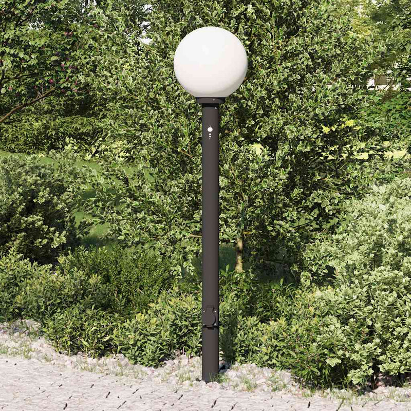 Afbeelding laden in galerijviewer, Vidaxl bolderarmatuur met sensor en stopcontact 120 cm zwart ip44
