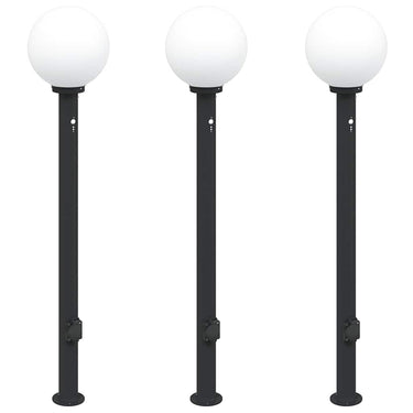 Vidaxl bolderverlichting met sensor en stopcontact 3 stuks 120 cm zwart ip44
