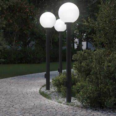 Vidaxl bolderverlichting met sensor en stopcontact 3 stuks 120 cm zwart ip44