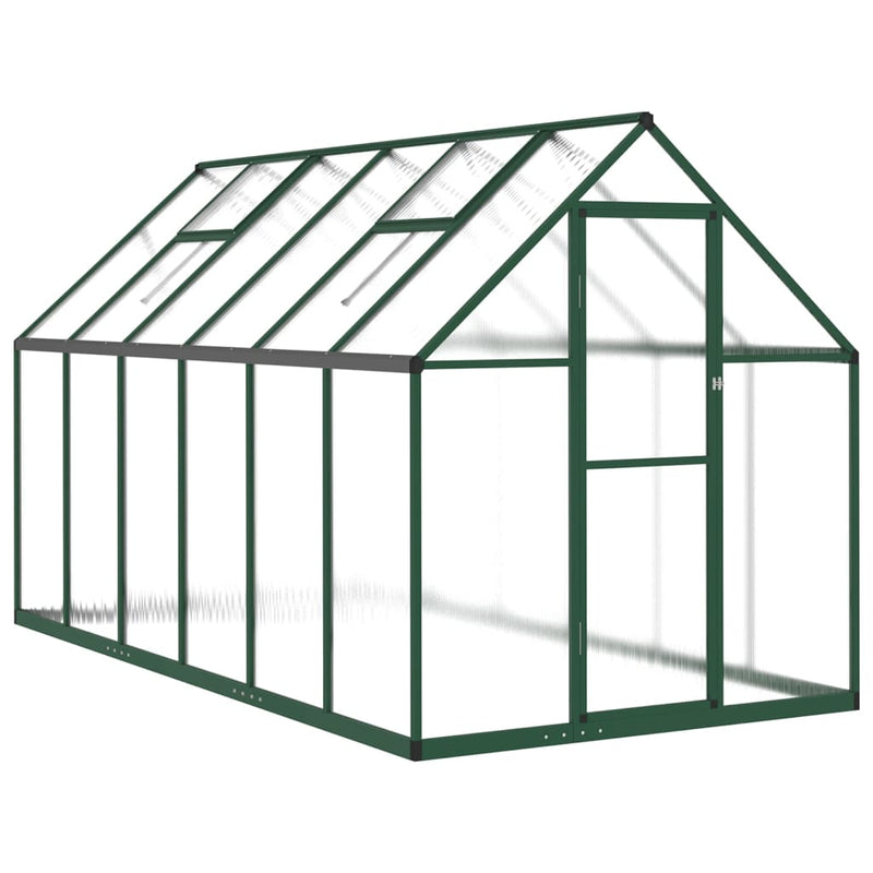 Load image into Gallery viewer, VidaXL Tuinkas met basisframe 334x169x195 cm aluminium groen
