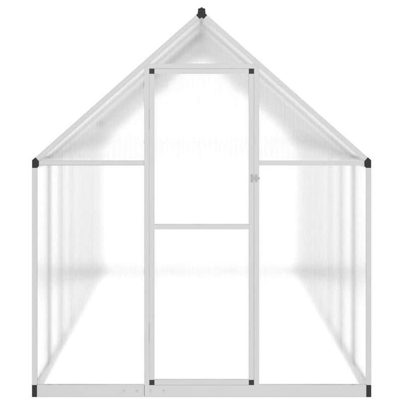 Load image into Gallery viewer, VidaXL Tuinkas met basisframe 445x169x195 cm aluminium zilverkleurig
