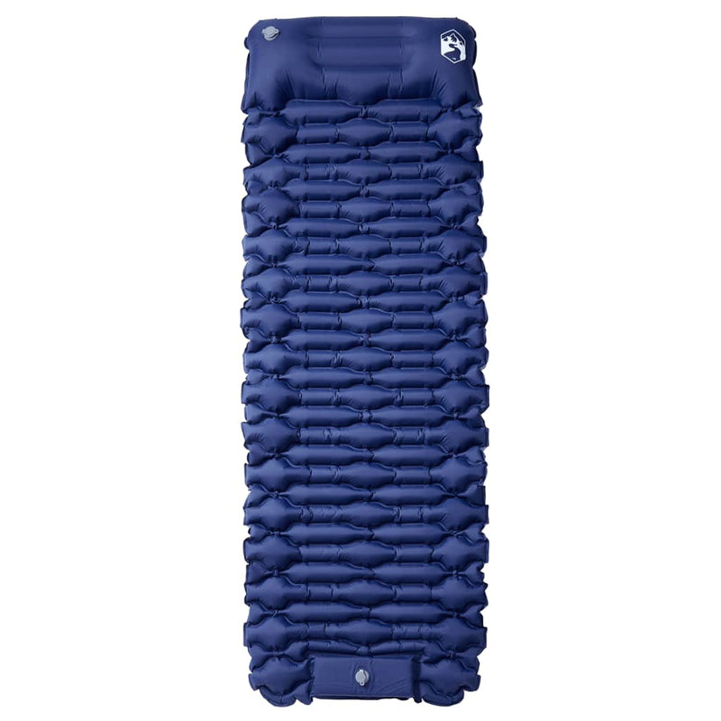 Load image into Gallery viewer, Vidaxl kampeermatras met kussen zelfopblazend 1-persoons marineblauw
