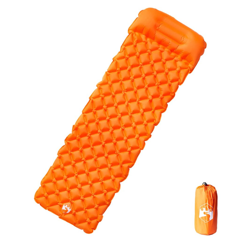 Load image into Gallery viewer, Vidaxl kampeermatras met kussen opblaasbaar 1-persoons oranje
