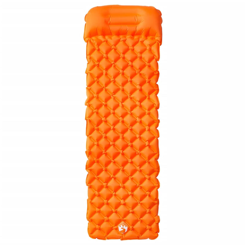Load image into Gallery viewer, Vidaxl kampeermatras met kussen opblaasbaar 1-persoons oranje
