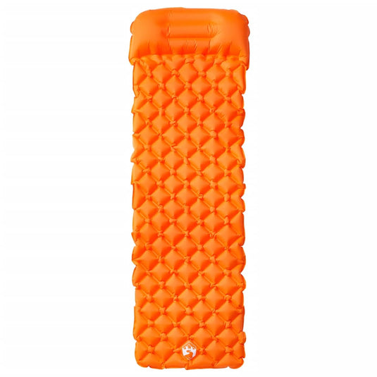 Vidaxl kampeermatras met kussen opblaasbaar 1-persoons oranje