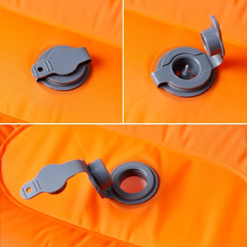 ギャラリービューアに画像をロードする, Vidaxl kampeermatras met kussen zelfopblazend 1-persoons oranje
