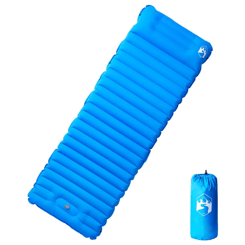 Load image into Gallery viewer, Vidaxl kampeermatras met kussen zelfopblazend 1-persoons blauw
