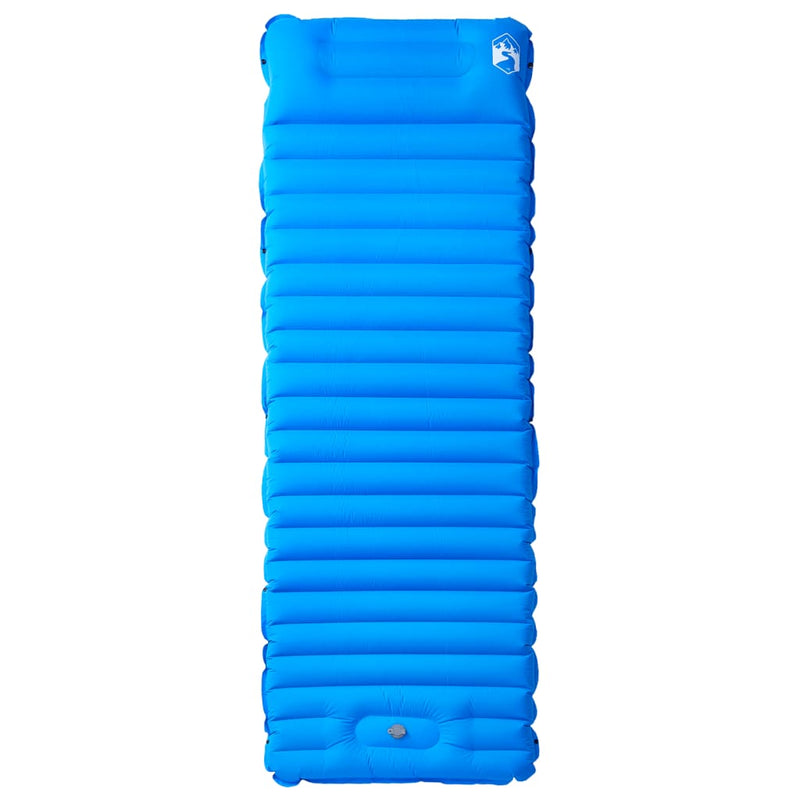 Load image into Gallery viewer, Vidaxl kampeermatras met kussen zelfopblazend 1-persoons blauw
