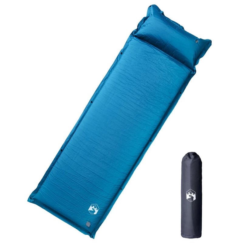 Load image into Gallery viewer, Vidaxl kampeermatras met kussen zelfopblazend 1-persoons turquoise
