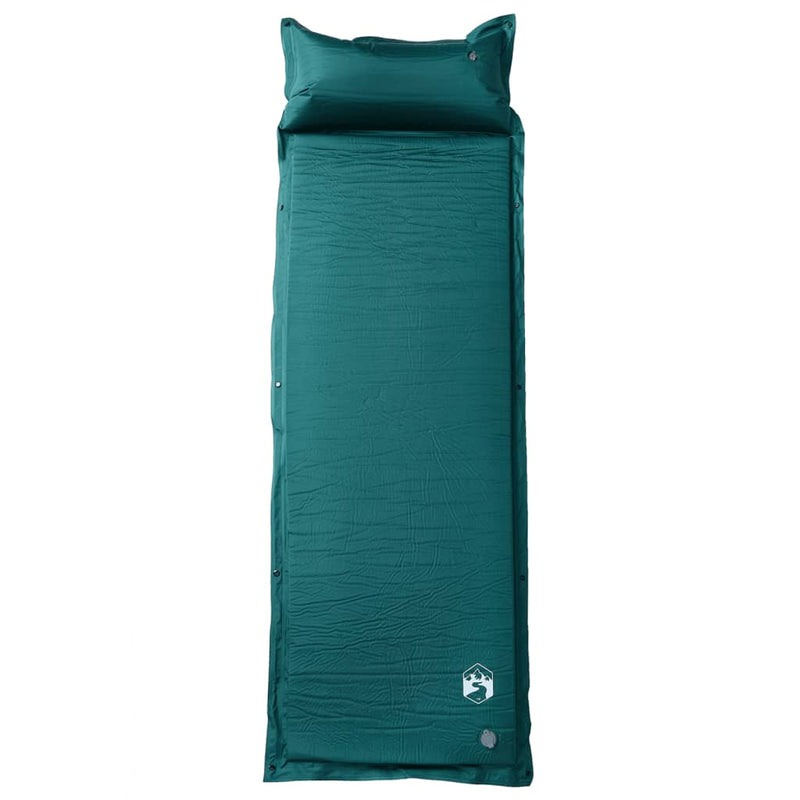 Load image into Gallery viewer, Vidaxl kampeermatras met kussen zelfopblazend 1-persoons groen
