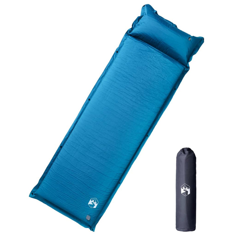 Load image into Gallery viewer, Vidaxl kampeermatras met kussen zelfopblazend 1-persoons turquoise
