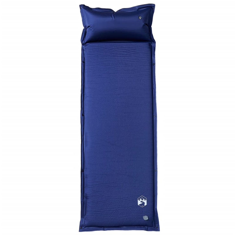 Load image into Gallery viewer, Vidaxl kampeermatras met kussen zelfopblazend 1-persoons marineblauw
