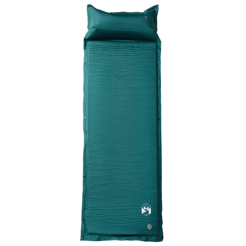 Load image into Gallery viewer, Vidaxl kampeermatras met kussen zelfopblazend 1-persoons groen
