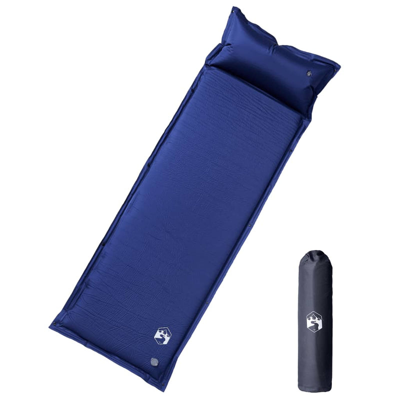 Load image into Gallery viewer, Vidaxl kampeermatras met kussen zelfopblazend 1-persoons marineblauw
