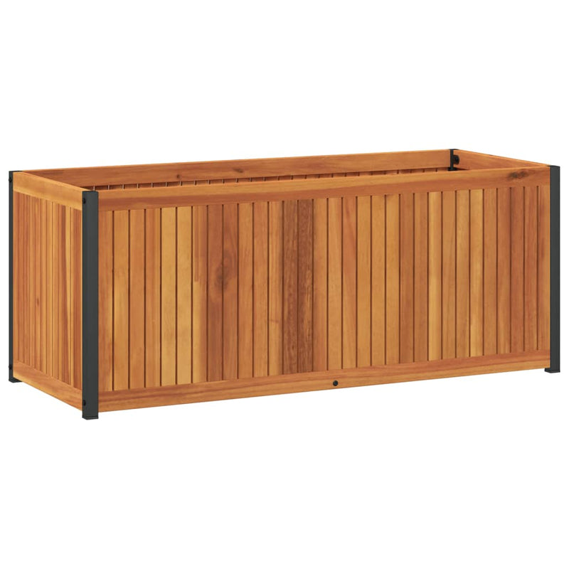 Load image into Gallery viewer, Vidaxl plantenbak 110x45x44 cm massief acaciahout en staal
