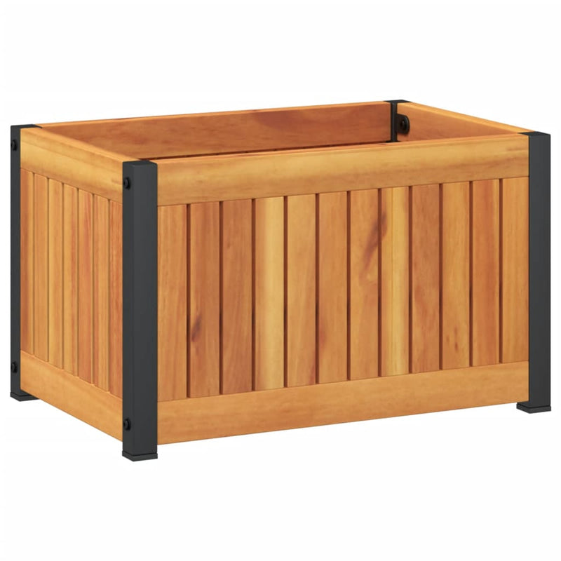 Load image into Gallery viewer, Vidaxl plantenbak 45x30x27,5 cm massief acaciahout en staal
