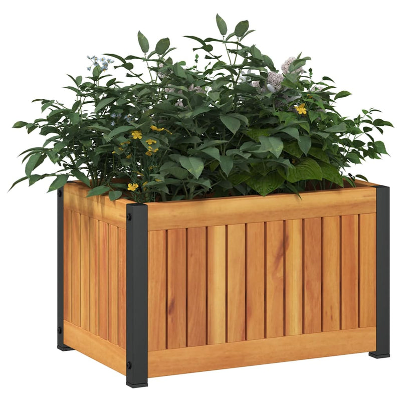 Load image into Gallery viewer, Vidaxl plantenbak 45x30x27,5 cm massief acaciahout en staal
