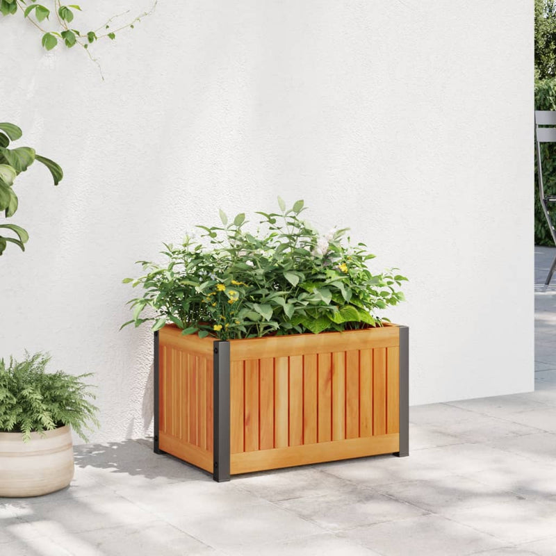 Load image into Gallery viewer, Vidaxl plantenbak 45x30x27,5 cm massief acaciahout en staal
