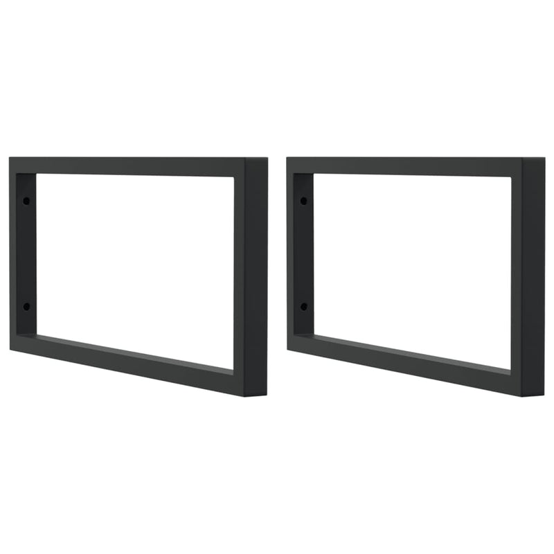 ギャラリービューアに画像をロードする, VidaXL Wandbeugels voor wasbak 2 st rechthoekig staal zwart
