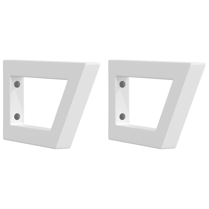 Load image into Gallery viewer, Vidaxl wandbeugels voor wasbak 2 st trapezium staal wit
