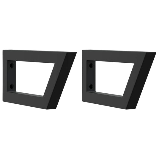 Vidaxl wandbeugels voor wasbak 2 st trapezium staal zwart
