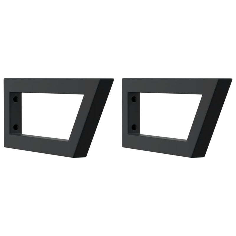 Load image into Gallery viewer, Vidaxl wandbeugels voor wasbak 2 st trapezium staal zwart

