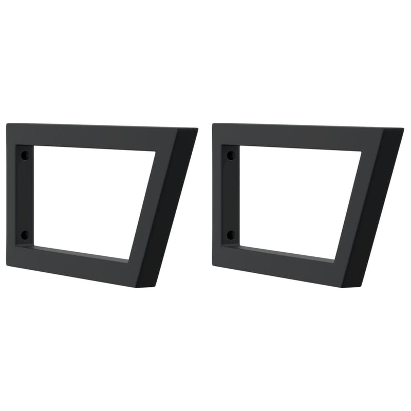 ギャラリービューアに画像をロードする, Vidaxl wandbeugels voor wasbak 2 st trapezium staal zwart
