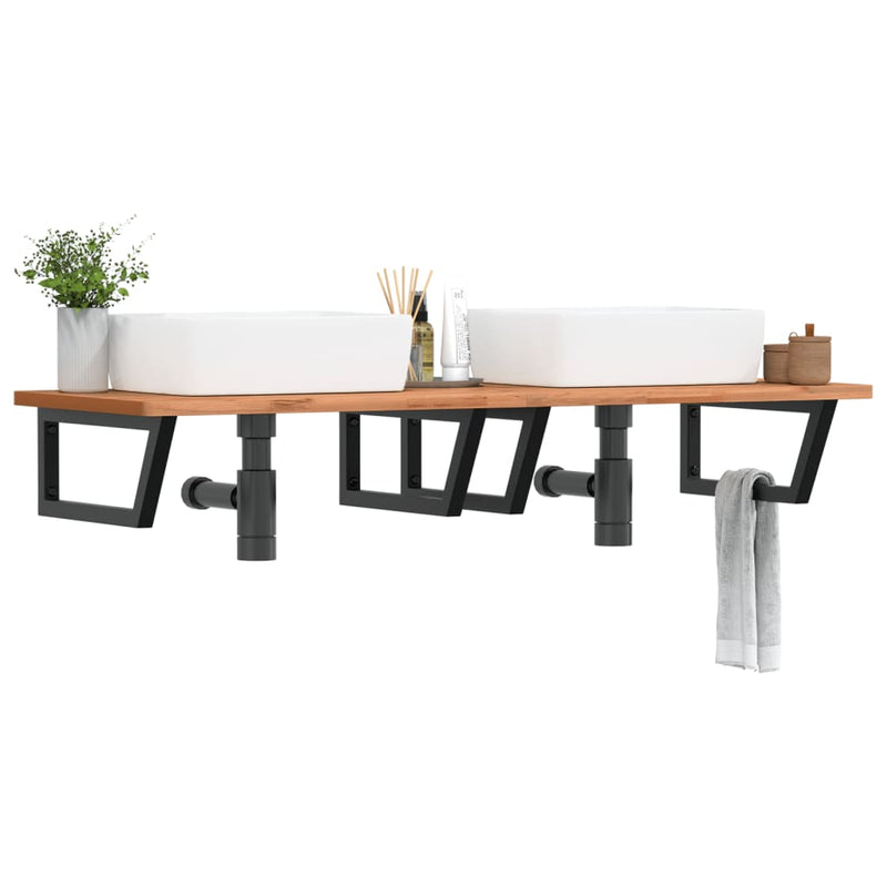 Load image into Gallery viewer, Vidaxl wandbeugels voor wasbak 2 st trapezium staal zwart
