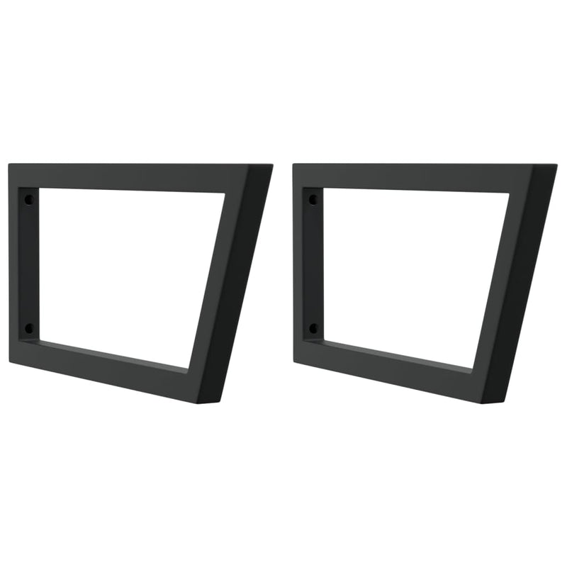 Load image into Gallery viewer, Vidaxl wandbeugels voor wasbak 2 st trapezium staal zwart
