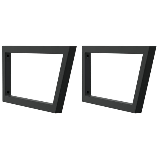 Vidaxl wandbeugels voor wasbak 2 st trapezium staal zwart