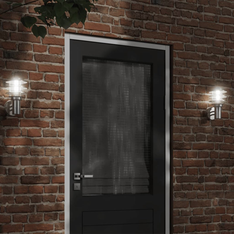 Load image into Gallery viewer, Vidaxl buitenwandlampen 2 st roestvrij staal zilverkleurig
