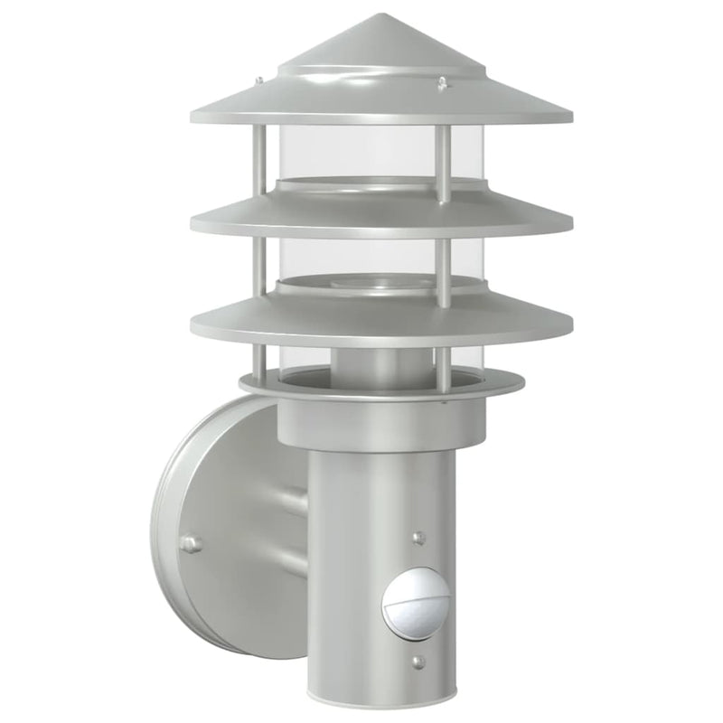 Load image into Gallery viewer, Vidaxl buitenwandlamp met sensor roestvrij staal zilverkleurig
