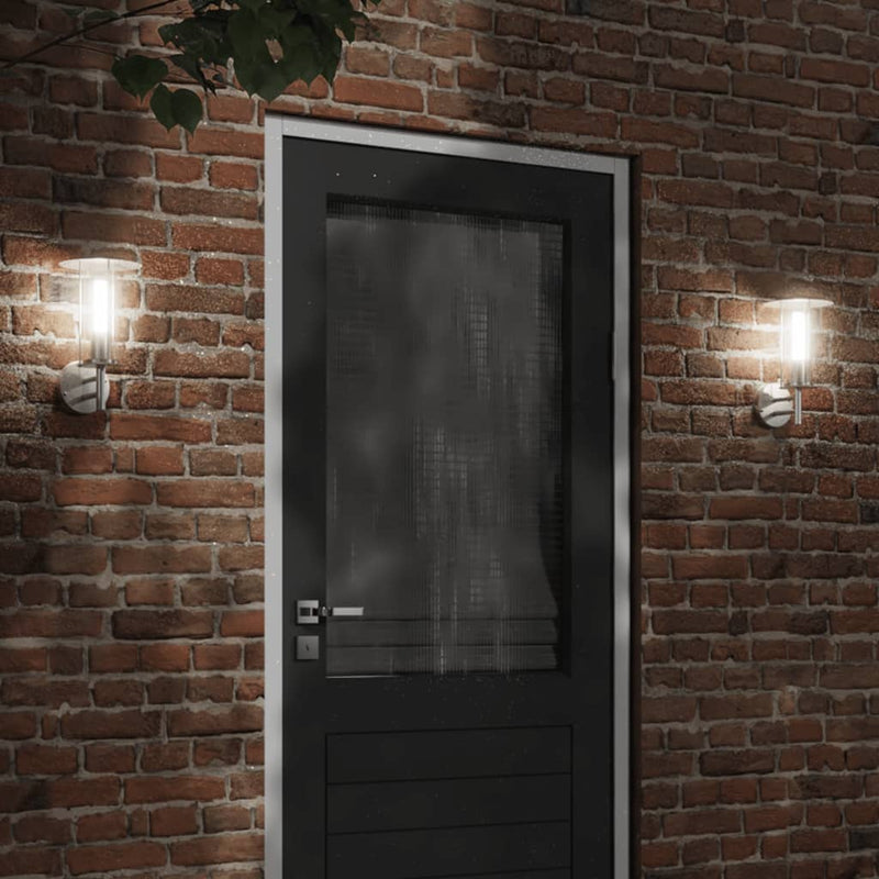 Load image into Gallery viewer, Vidaxl buitenwandlampen 2 st roestvrij staal zilverkleurig
