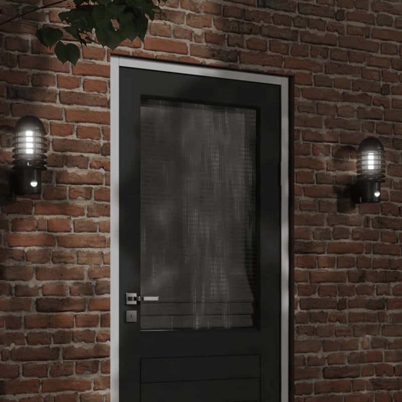 Load image into Gallery viewer, Vidaxl buitenwandlampen 2 st met sensors roestvrijstaal zwart
