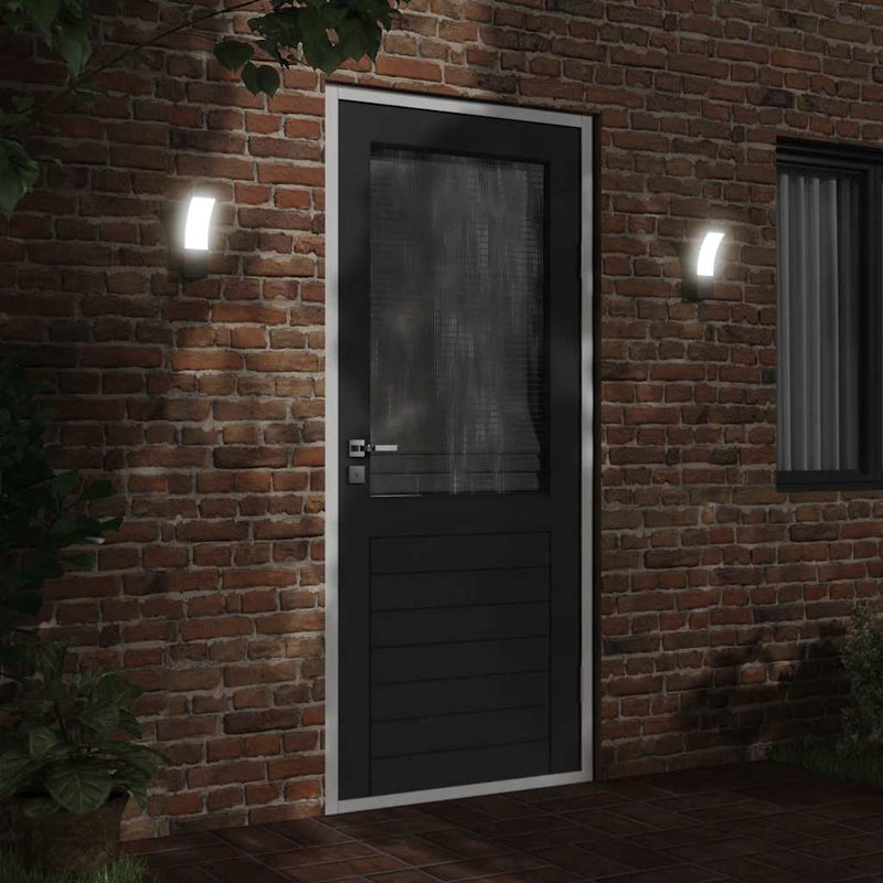 Load image into Gallery viewer, Vidaxl buitenwandlampen 2 st led gegoten aluminium zwart
