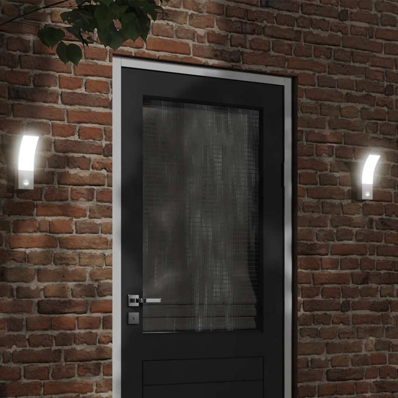 Load image into Gallery viewer, Vidaxl buitenwandlamp led met sensors gegoten aluminium wit
