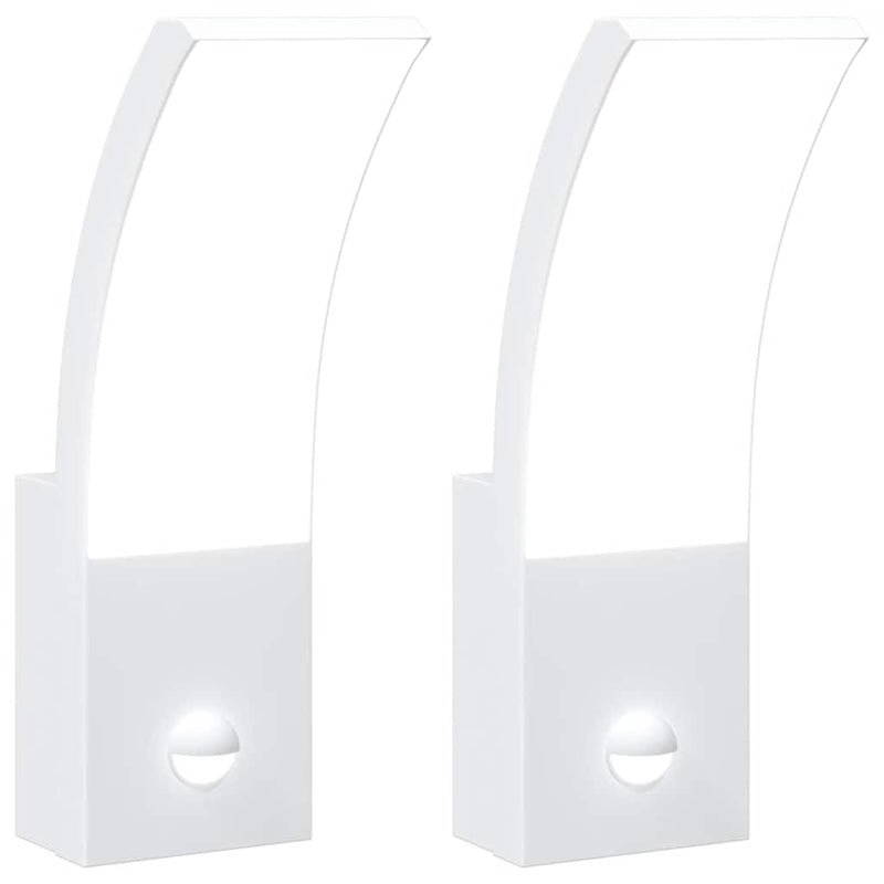Load image into Gallery viewer, Vidaxl buitenwandlampen 2 st led met sensors gegoten aluminium wit
