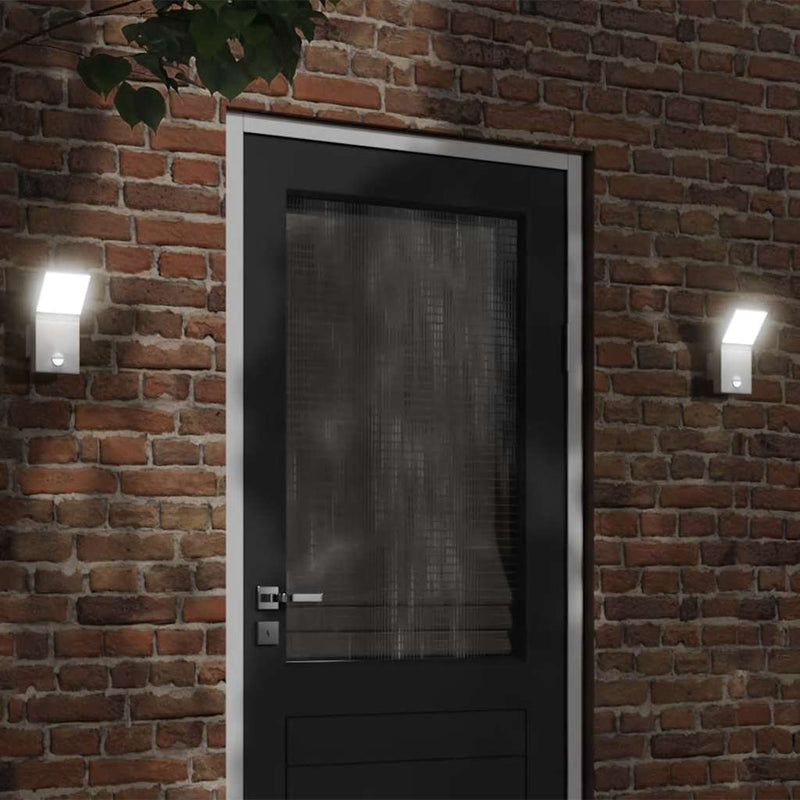 Load image into Gallery viewer, Vidaxl buitenwandlamp led met sensors gegoten aluminium wit
