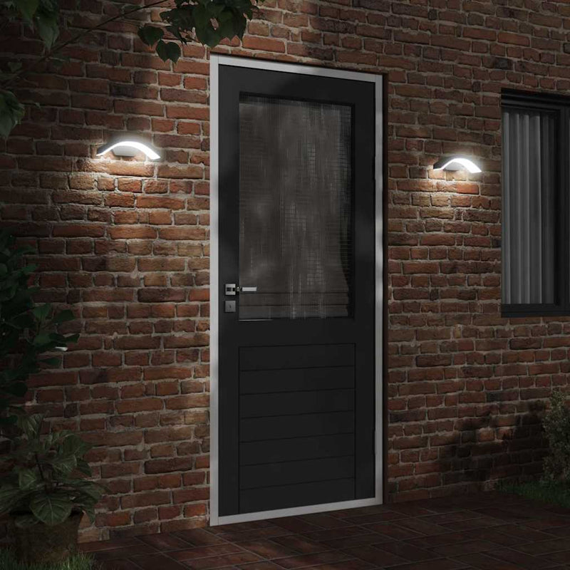 Load image into Gallery viewer, Vidaxl buitenwandlampen 2 st led gegoten aluminium zwart
