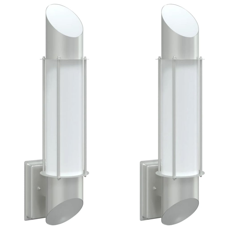 Load image into Gallery viewer, Vidaxl buitenwandlampen 2 st roestvrij staal zilverkleurig
