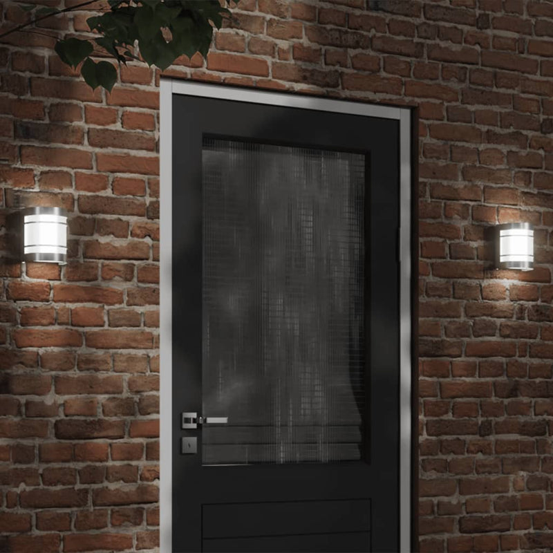 Load image into Gallery viewer, Vidaxl buitenwandlampen 2 st roestvrij staal zilverkleurig
