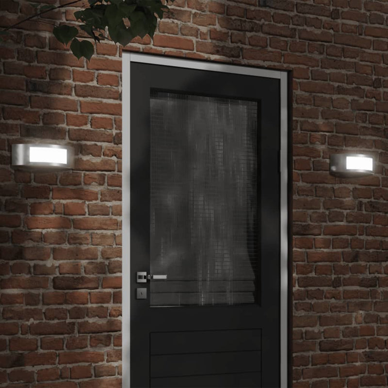 Load image into Gallery viewer, Vidaxl buitenwandlampen 2 st roestvrij staal zilverkleurig

