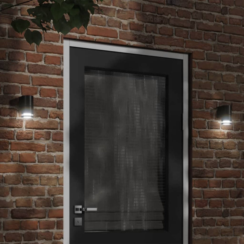 Load image into Gallery viewer, Vidaxl buitenwandlampen 2 st gegoten aluminium zwart
