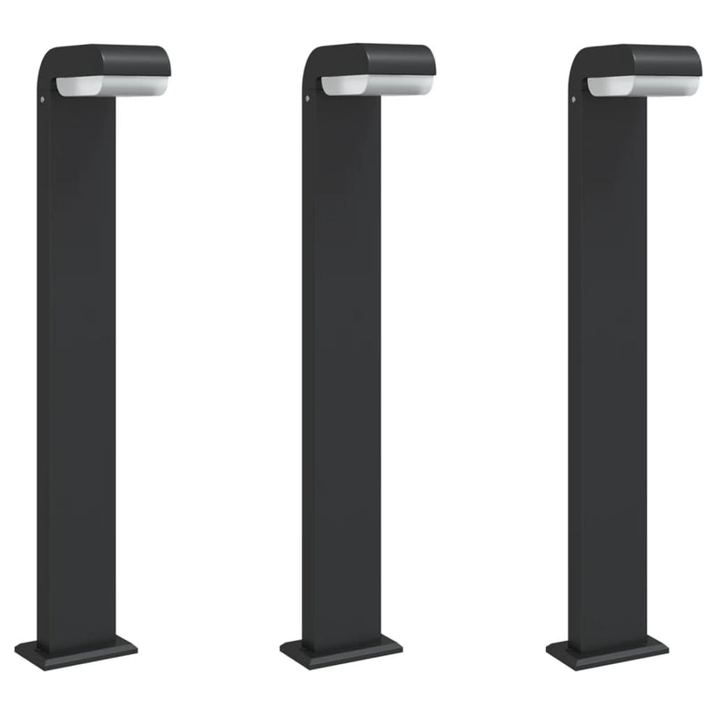 Load image into Gallery viewer, Vidaxl vloerlampen voor buiten 3 st 80 cm gegoten aluminium zwart
