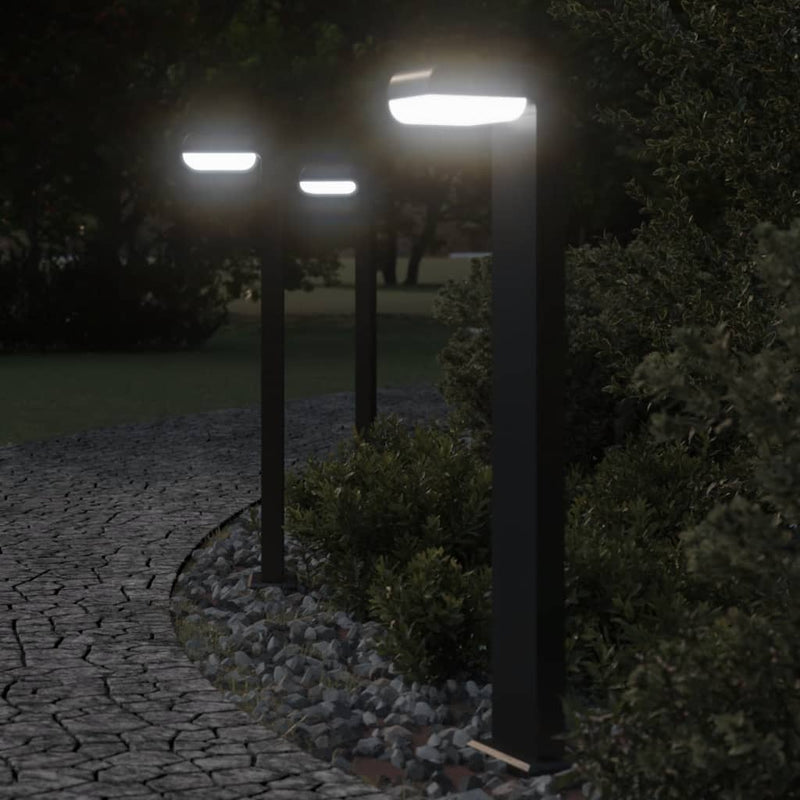 Load image into Gallery viewer, Vidaxl vloerlampen voor buiten 3 st 80 cm gegoten aluminium zwart
