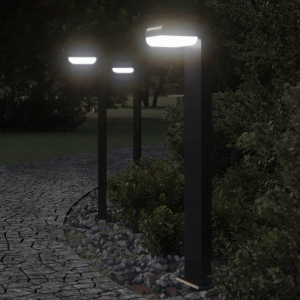 VidaXL Vloerlampen voor buiten 3 st 80 cm gegoten aluminium zwart