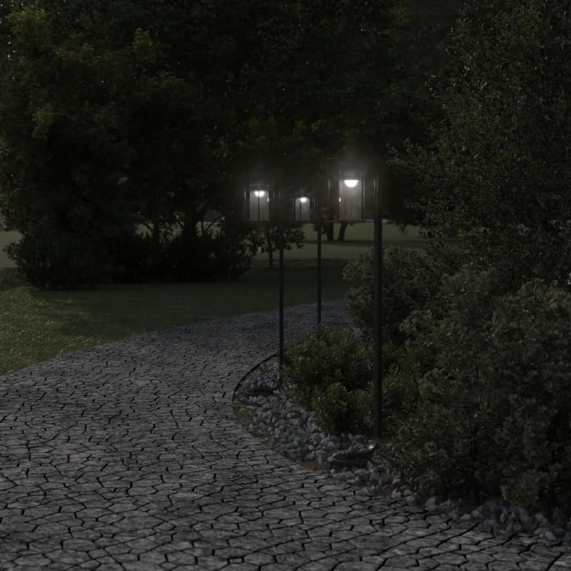 Load image into Gallery viewer, Vidaxl vloerlamp voor buiten 3 st 100 cm roestvrij staal zwart
